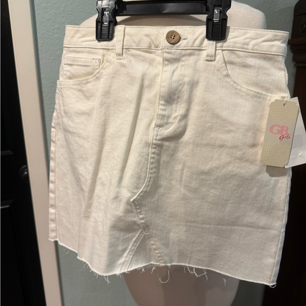 GB Girls Cream Denim Skirt MWT size 14
